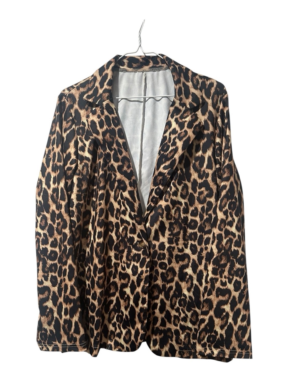 Women’s Casual Poly Leopard Print Jacket